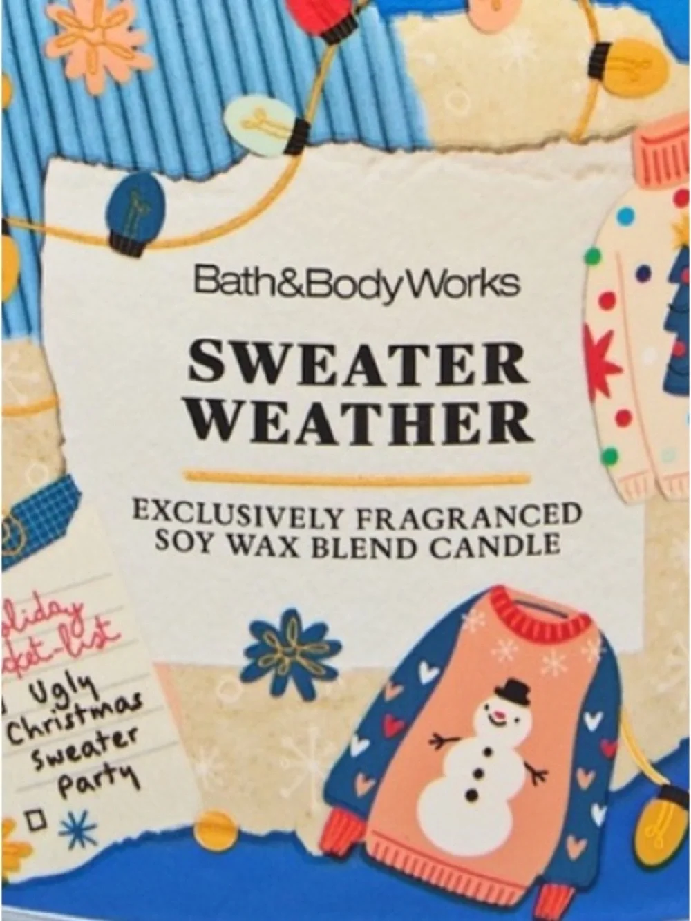 Bath & Body Works Sweater Weather Soy Wax Blend Retired 3 Wick Candle